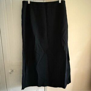 Moda International‎ Women Skirt Solid Black Petite 10 Wool Full length Skirt Vtg